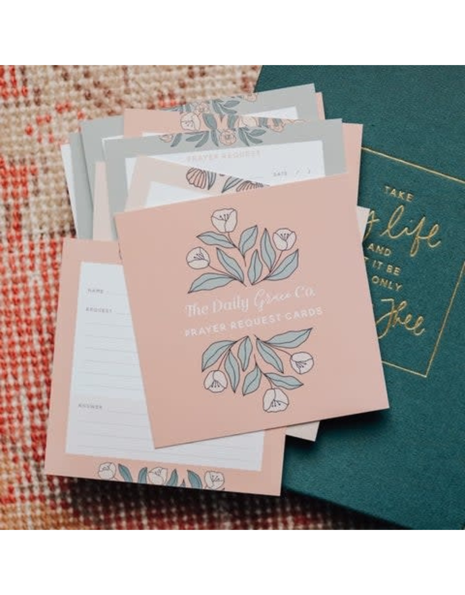 The Daily Grace Co. Prayer Request Cards - Teal Floral