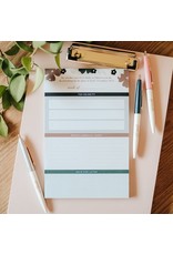 The Daily Grace Co. Weekly Tasks Notepad - Teal Floral