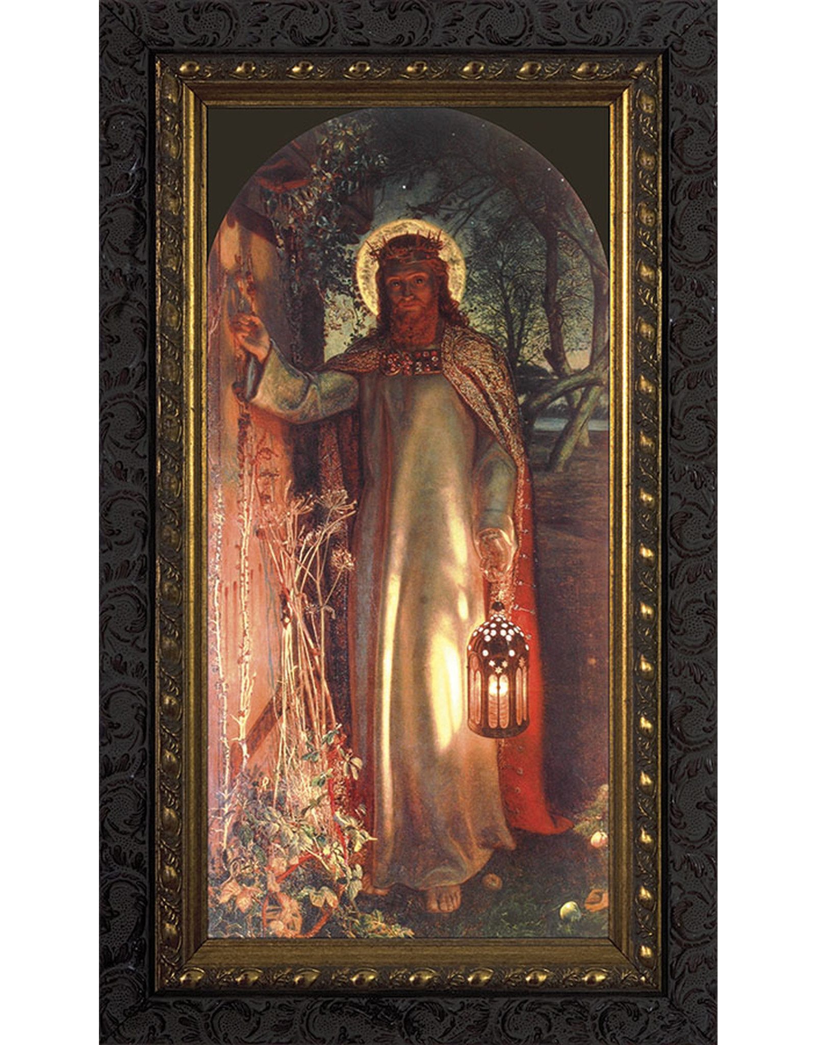 Nelson Art Light of the World (Jesus Knocking) Ornate Dark Framed Art Picture