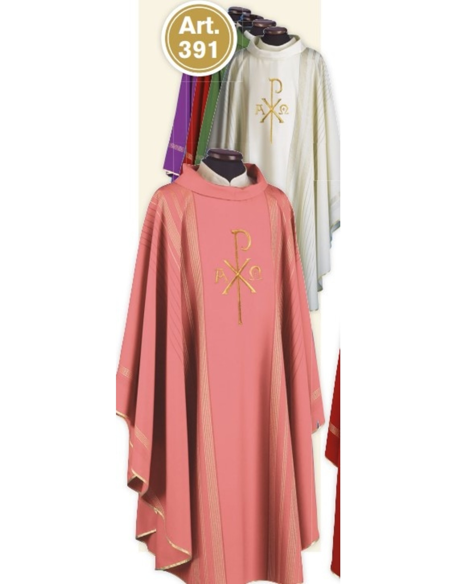 Solivari Chasuble 391 Linea Style Fabric, Chi Rho