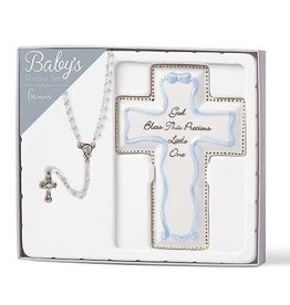 Baby's Rosary & Cross Set, Blue
