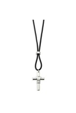 Hirten Silver Plated Cross Necklace on Cord