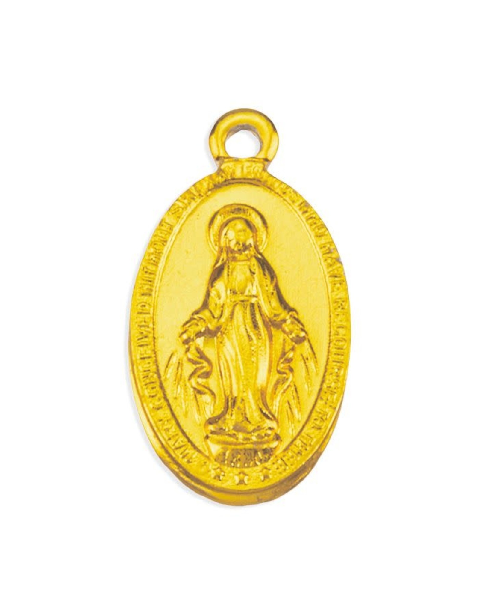 Hirten Miraculous Medal, Gold Plated Aluminum .625" (Economical)