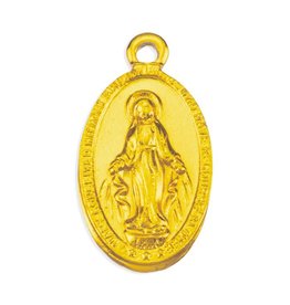 Hirten Miraculous Medal, Gold Plated Aluminum .625" (Economical)