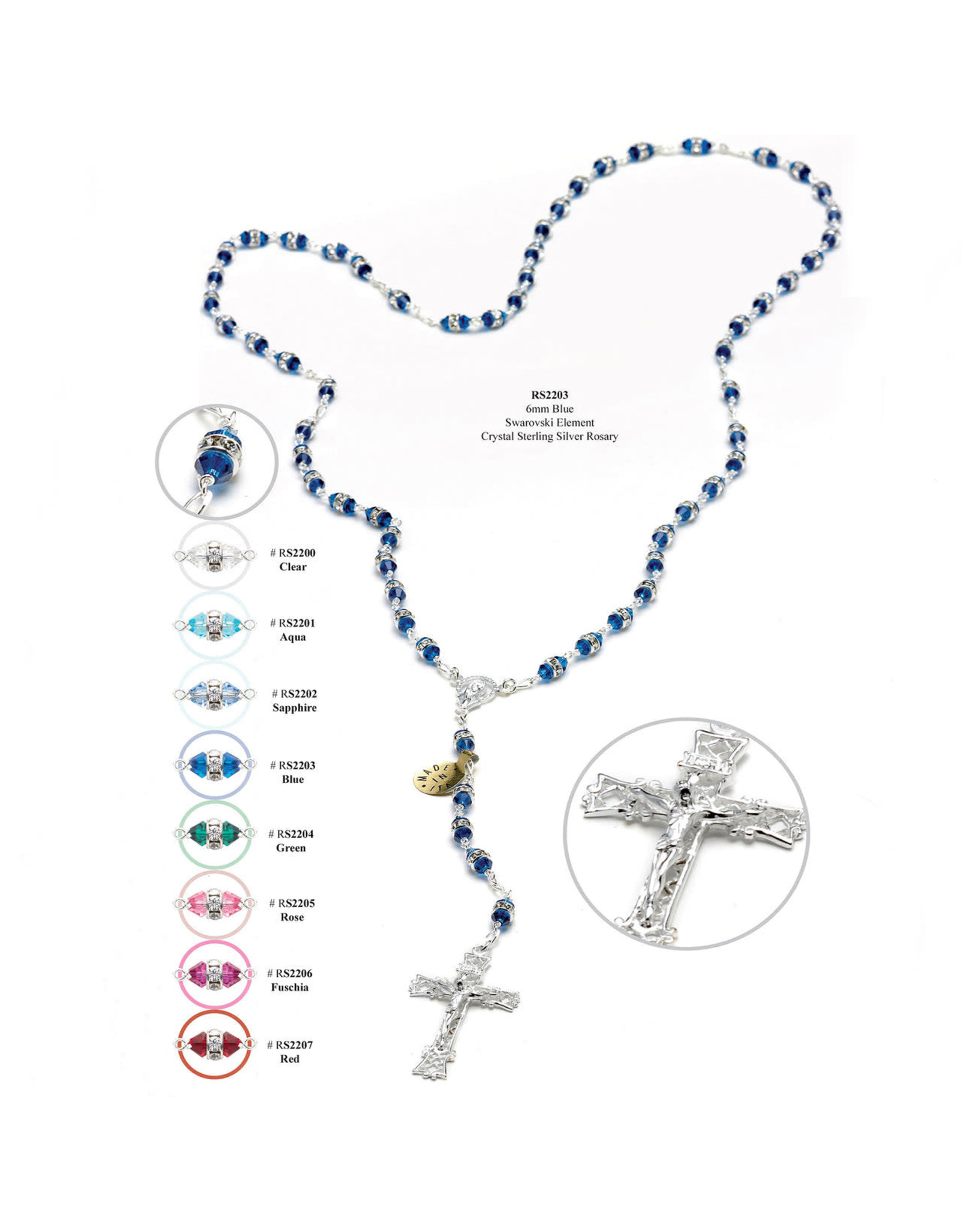 Tuscan Hills Rosary, Austrian Crystal (6mm) -