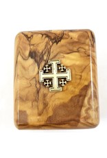 Jerusalem Wood Rosary Box, Includes Rosary