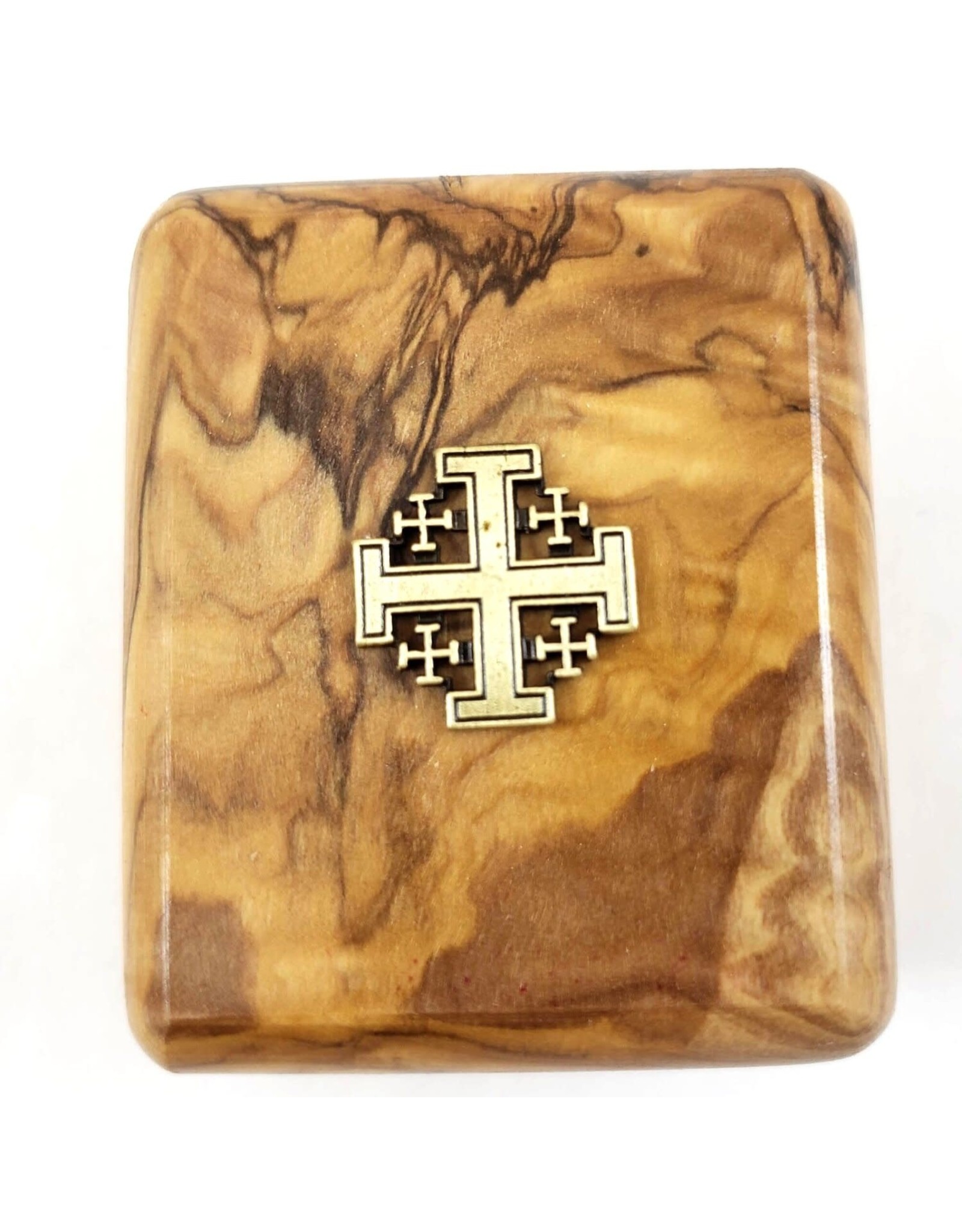 Shomali Jerusalem Wood Rosary Box, Includes Rosary