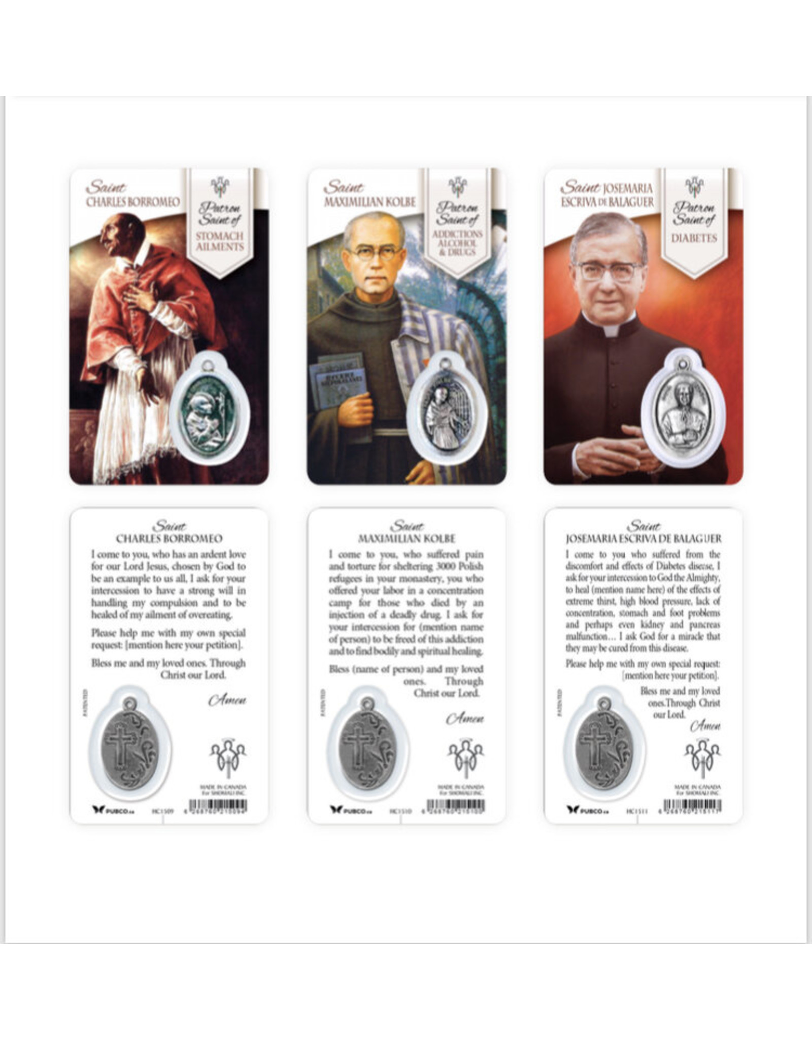 Healing Holy Card with Medal