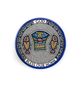 Shomali God Bless our Home Plate, Ceramic made in the Holy Land (8.5")