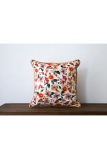 Little Birdie Pillow - Every Morning New Mercies (with Rust Color Piping & Floral Patterned Back)
