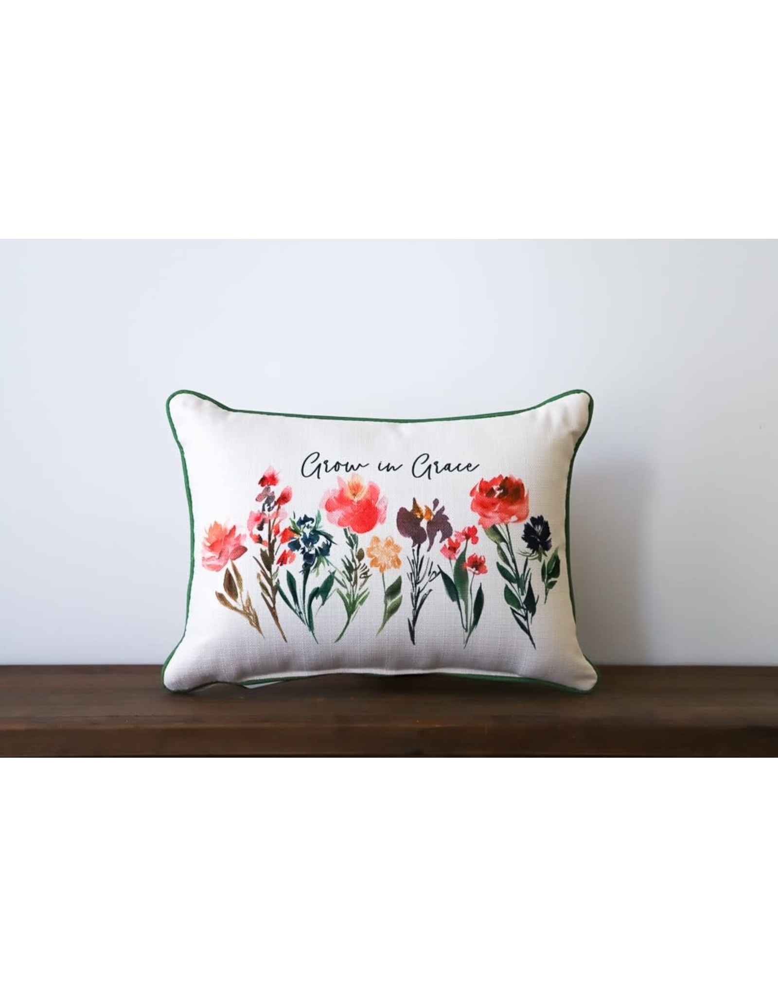 Little Birdie Pillow - Grow in Grace (with Green Piping)