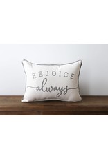 Little Birdie Pillow - Rejoice Always (with Grey Piping)