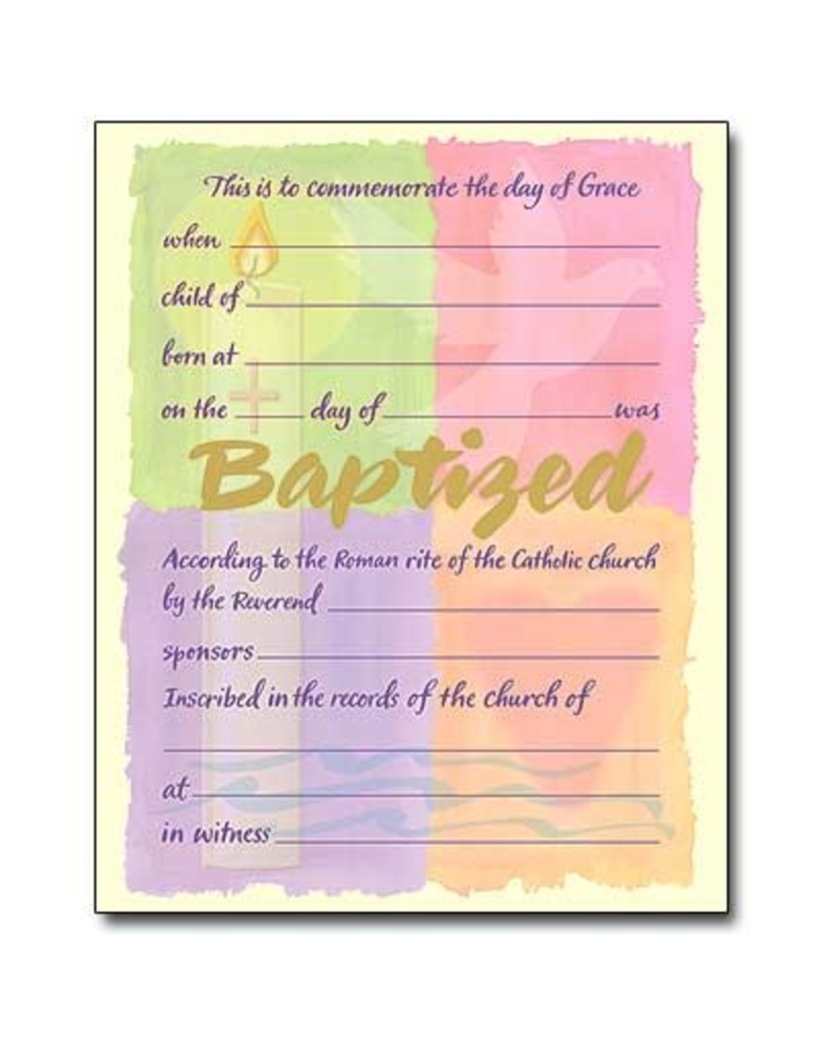 Altar + Home Certificates - Baptism (50)