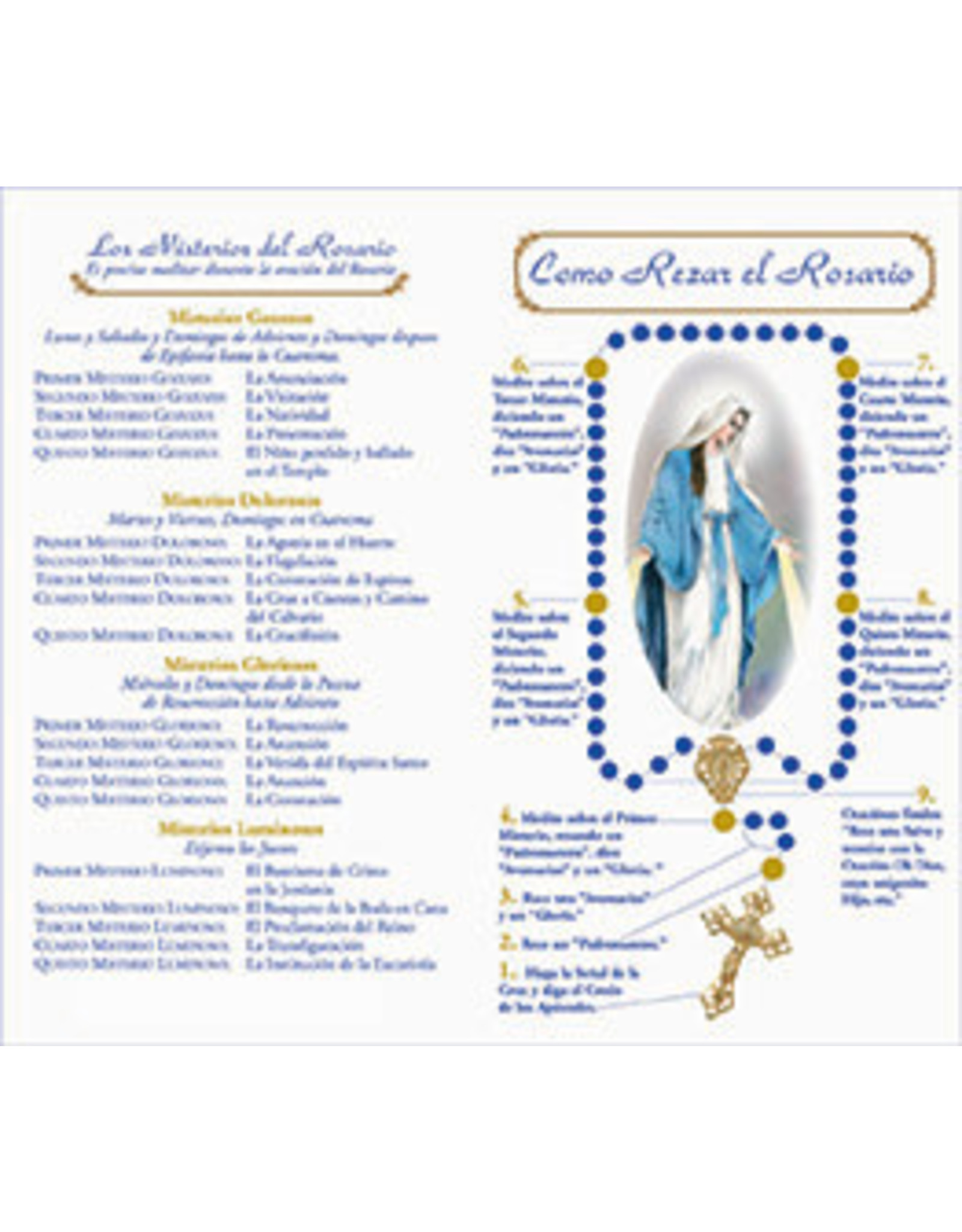 Rosary Pamphlet, 4Page (SPANISH) Reilly's Church Supply & Gift Boutique