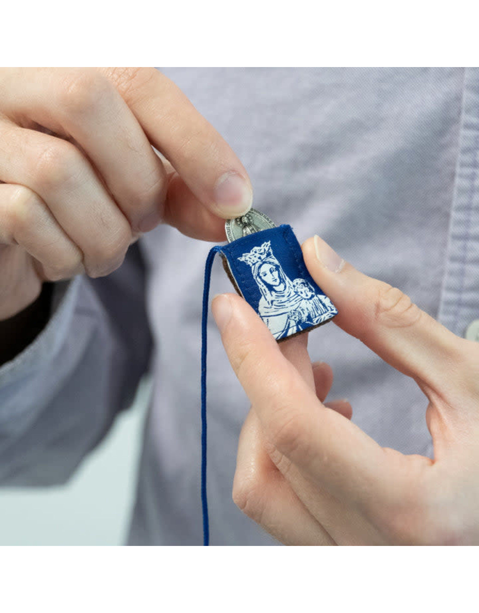 Scapulars.com Scapular, Premium, Blue/White