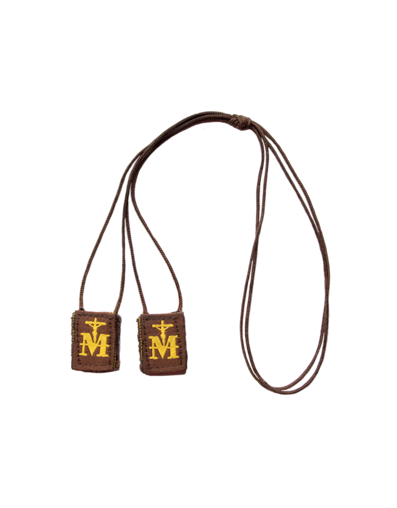 Scapulars.com Scapular, Premium, Brown/Gold, Mini