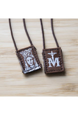 Scapulars.com Scapular, Premium, Brown/Cream, Mini