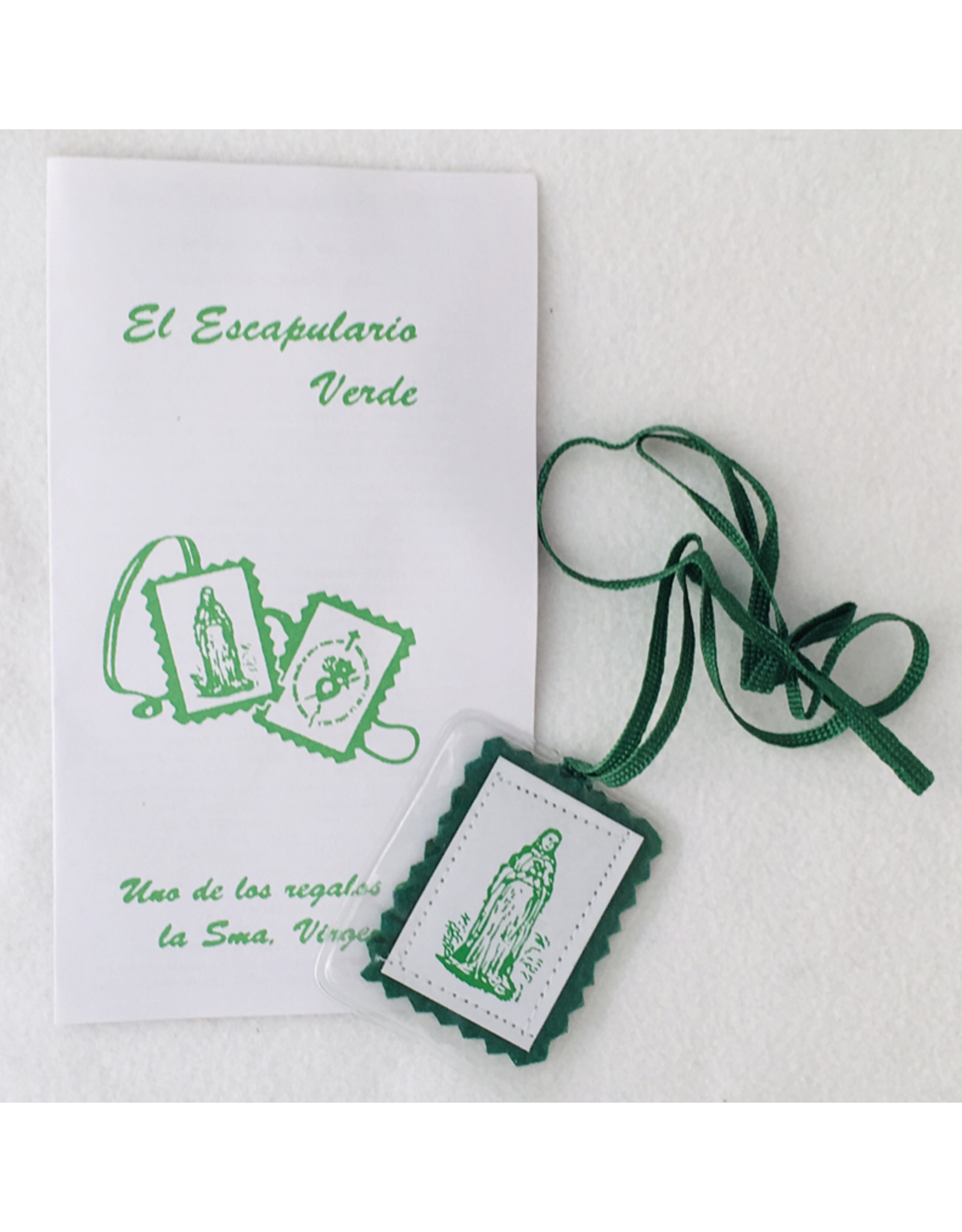 Escapulario Verde (Spanish Text Scapular with Leaflet)