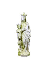 Orlandi Queen & Child of Heaven Outdoor Statue - Fiber Stone, White Moss Finish (27")