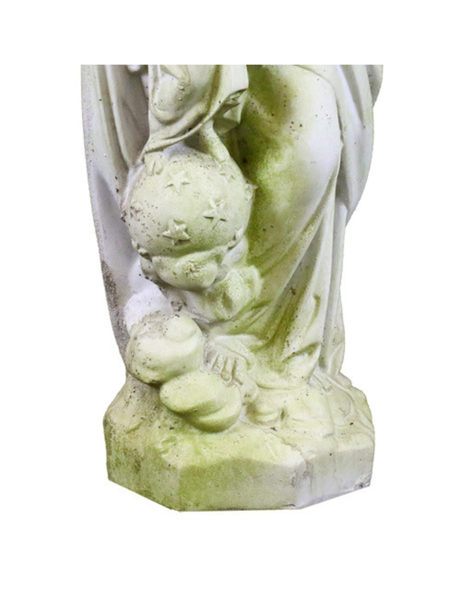 Orlandi Queen & Child of Heaven Outdoor Statue - Fiber Stone, White Moss Finish (27")