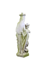 Orlandi Queen & Child of Heaven Outdoor Statue - Fiber Stone, White Moss Finish (27")