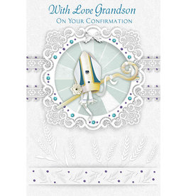 Card - Confirmation Grandson, Lace Look