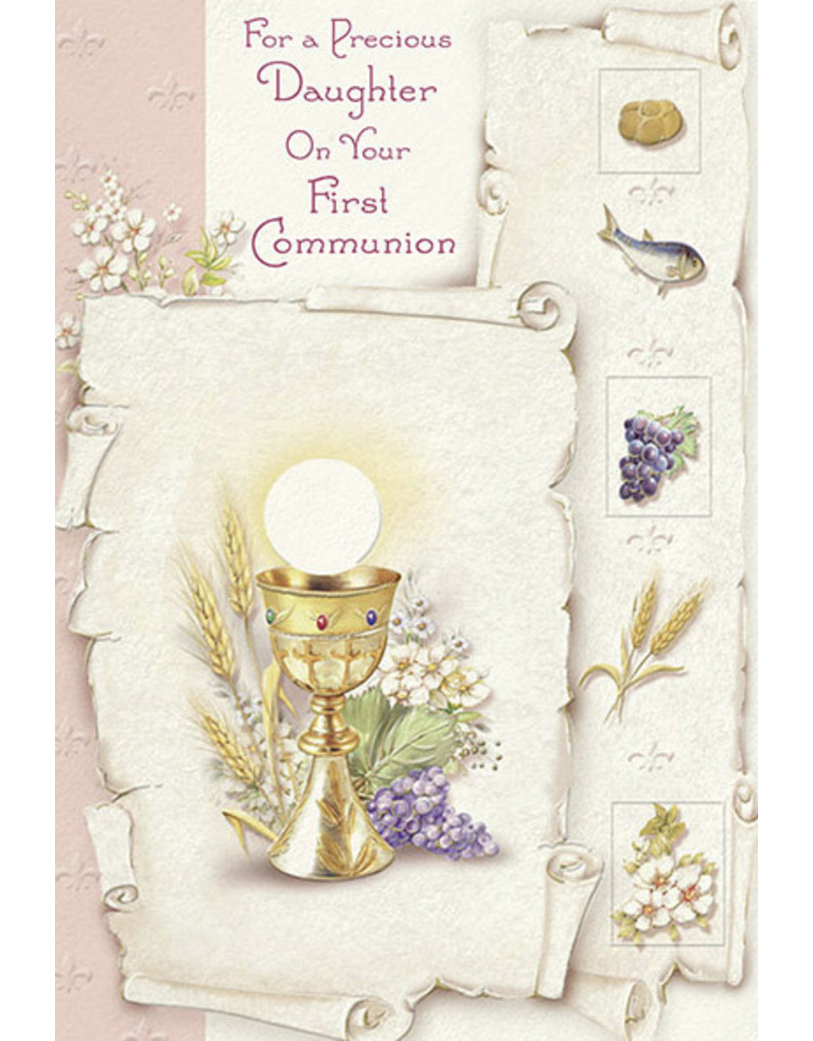 Card - First Communion, Precious Daughter, Scroll