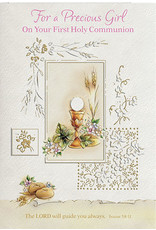 Greetings of Faith Card - First Communion (Girl), Embossed