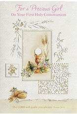 Greetings of Faith Card - First Communion, Precious Girl, Embossed