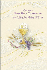 Greetings of Faith Card - First Communion, from Mom & Dad