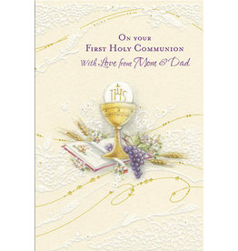 Greetings of Faith Card - First Communion, from Mom & Dad