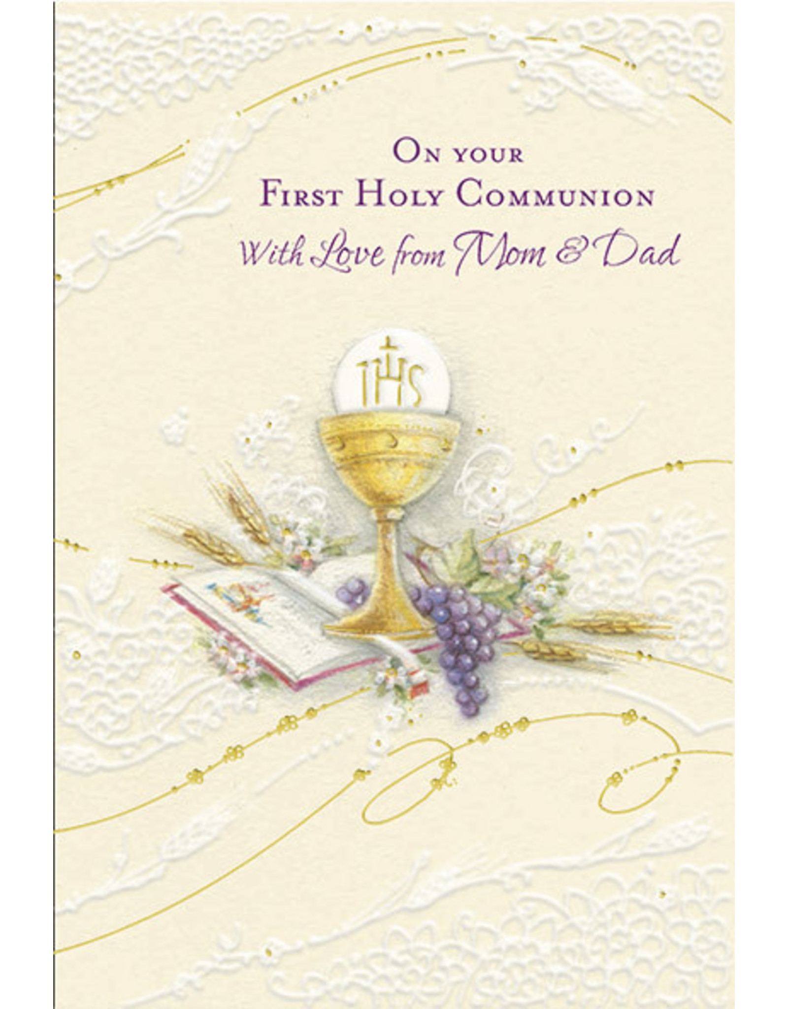 Greetings of Faith Card - First Communion, from Mom & Dad