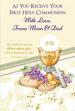 Greetings of Faith Card - First Communion, from Mom & Dad with Love