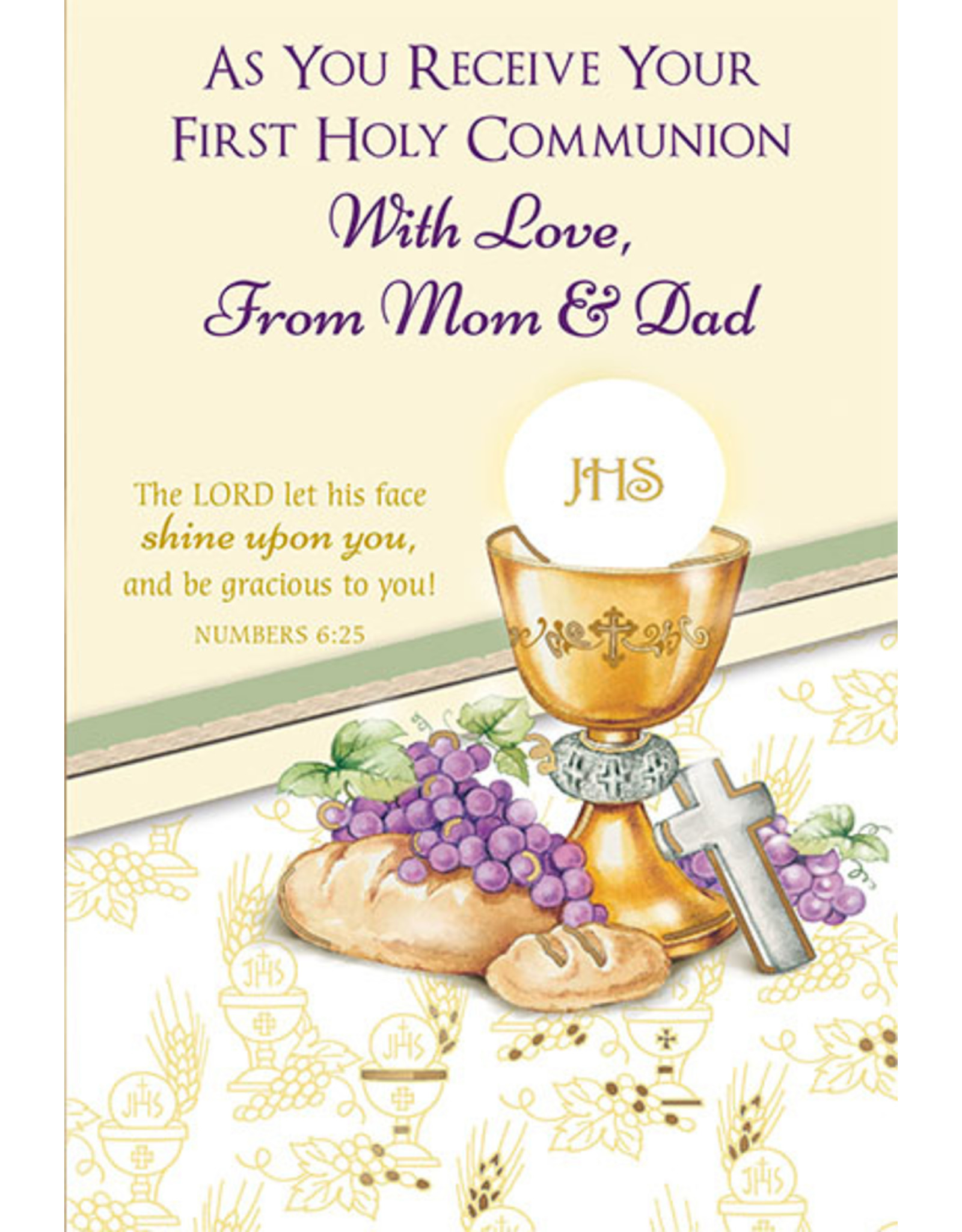 Greetings of Faith Card - First Communion, from Mom & Dad with Love