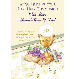 Greetings of Faith Card - First Communion, from Mom & Dad with Love