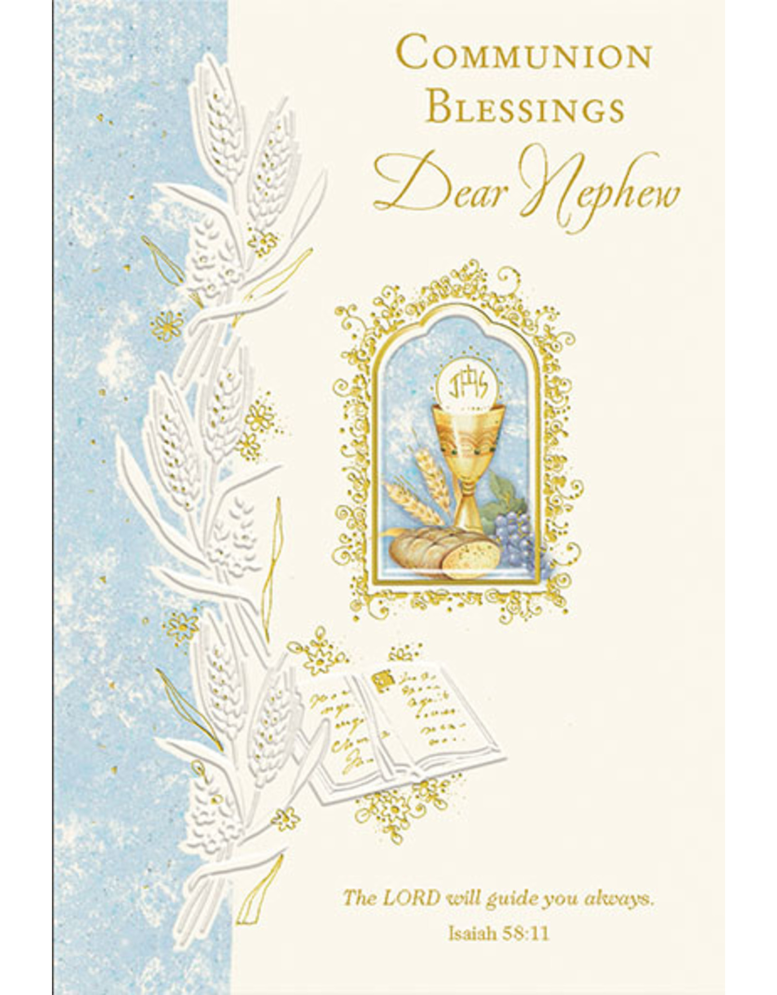 Greetings of Faith Card - First Communion, Nephew, Blessings