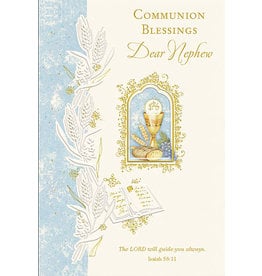Greetings of Faith Card - First Communion, Nephew, Blessings