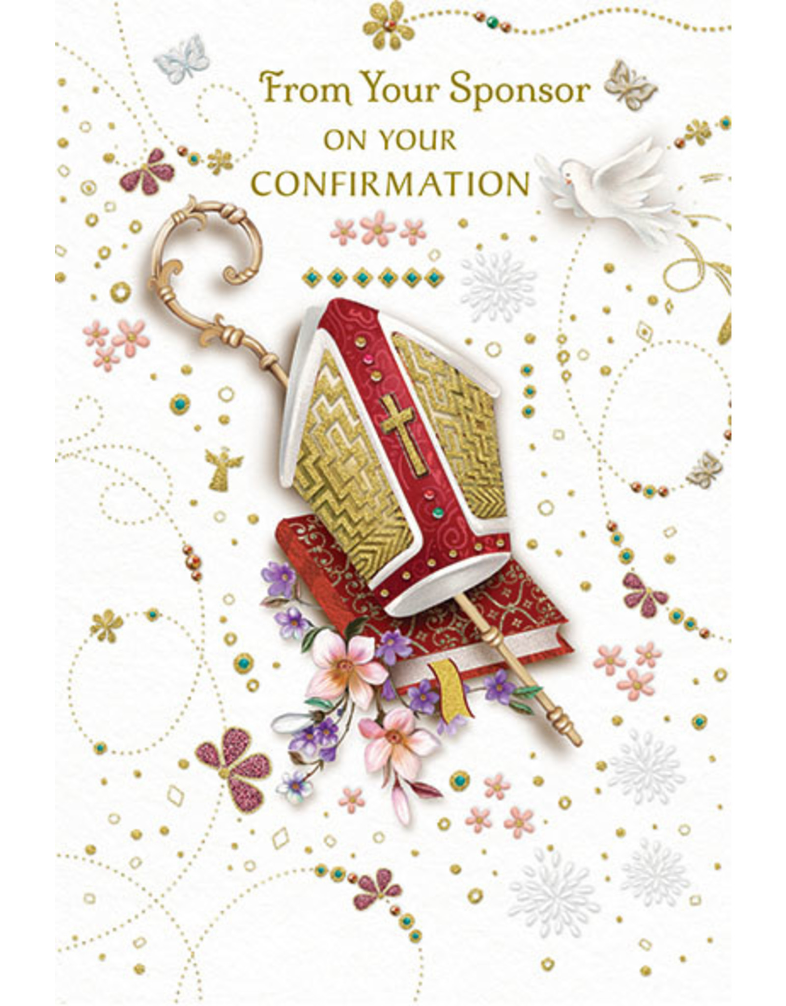 Card - Confirmation, from your Sponsor, Gold Decoration