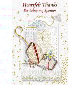 Greetings of Faith Card - Confirmation, Heartfelt Thanks for Being my Sponsor