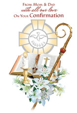 Greetings of Faith Card - Confirmation, from Mom & Dad with All our Love
