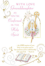Greetings of Faith Card - Confirmation, Granddaughter with Love