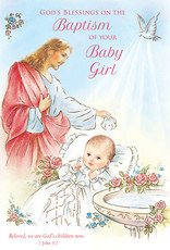 Card - Baptism, Girl, Jesus Baptizing