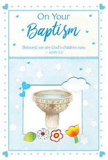Card - Baptism Boy, Heart Border