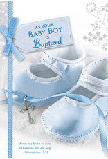 Card - Baptism Boy, Shoes with Ribbon