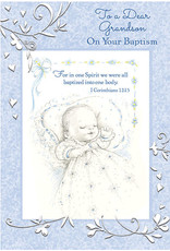 Cards - Baptism Grandson, Blue Detailing