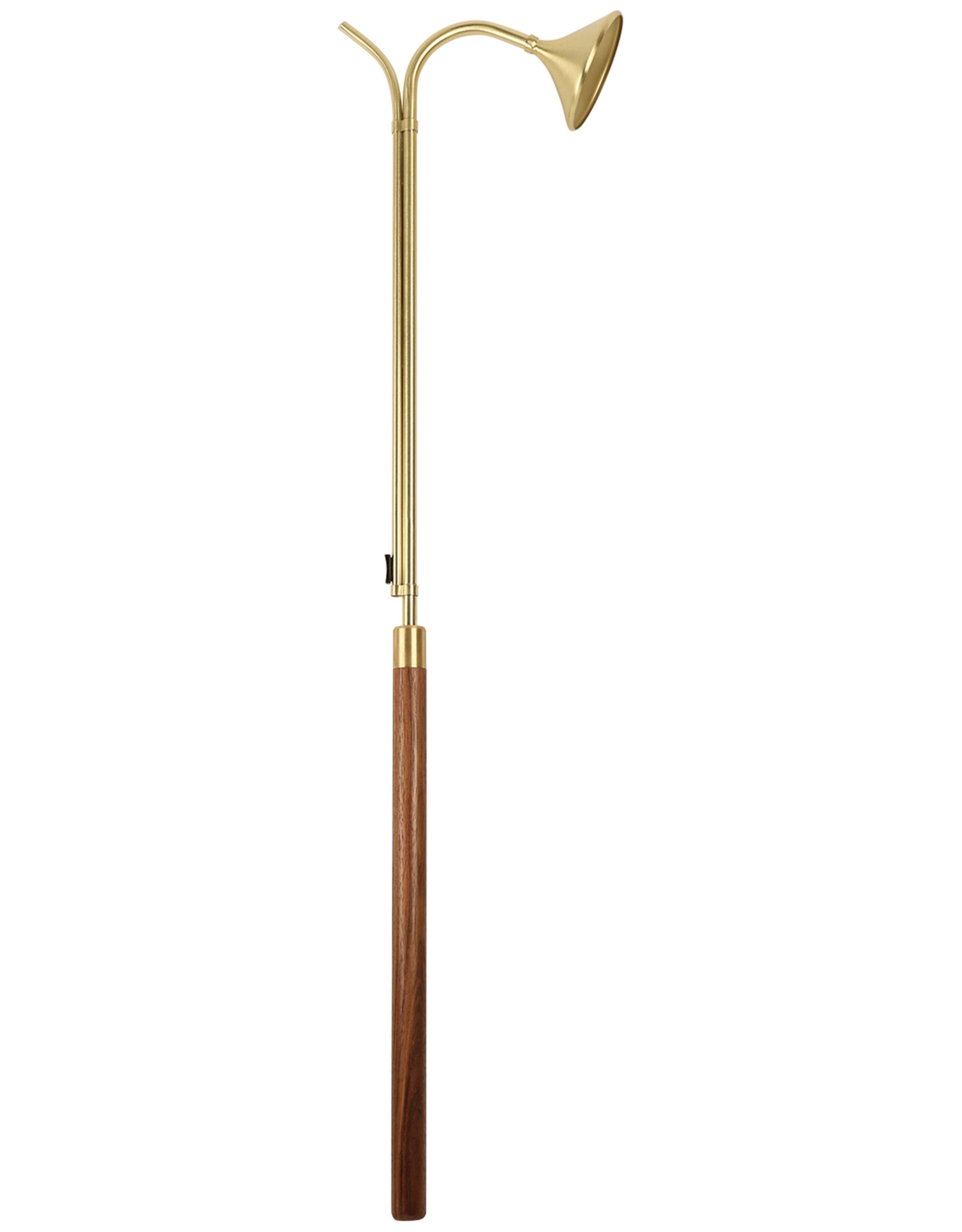 Koleys Candlelighter - Solid Brass with Walnut Handle - 36" Length/Large 3.5" Diameter Snuffer