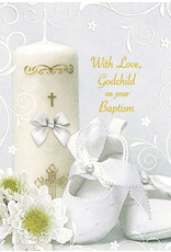 Card - Baptism Godchild, White