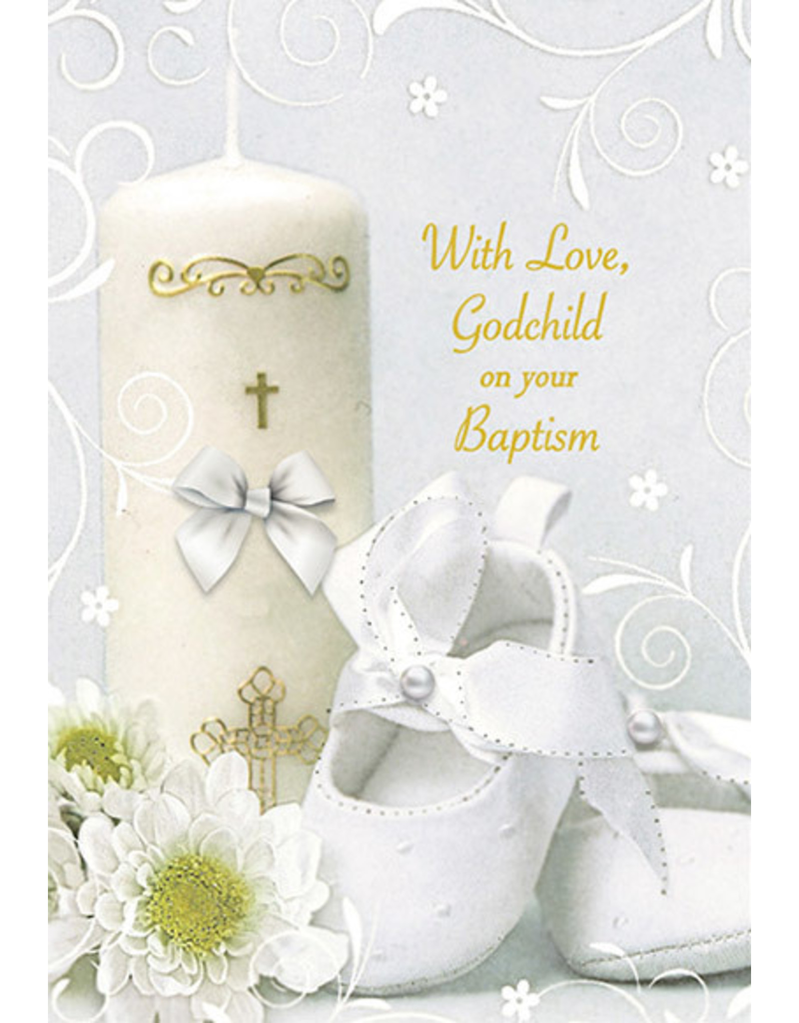 Card - Baptism Godchild, White