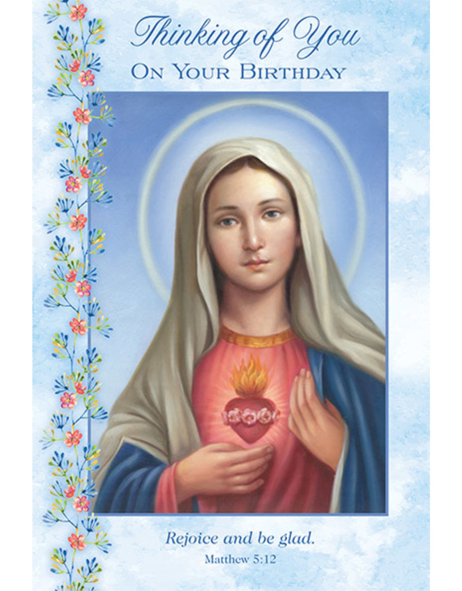 Greetings of Faith Card - Birthday, Immaculate Heart of Mary