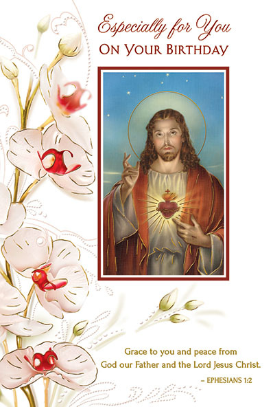 Card - Birthday, Sacred Heart of Jesus - Reilly’s Church Supply & Gift